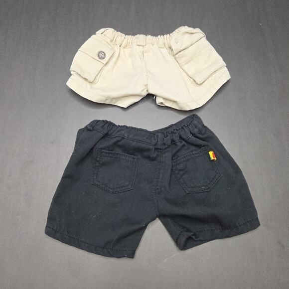 Build A Bear Workshop Shorts Set of 2 Black Khaki Everyday BABW - Picture 2 of 6